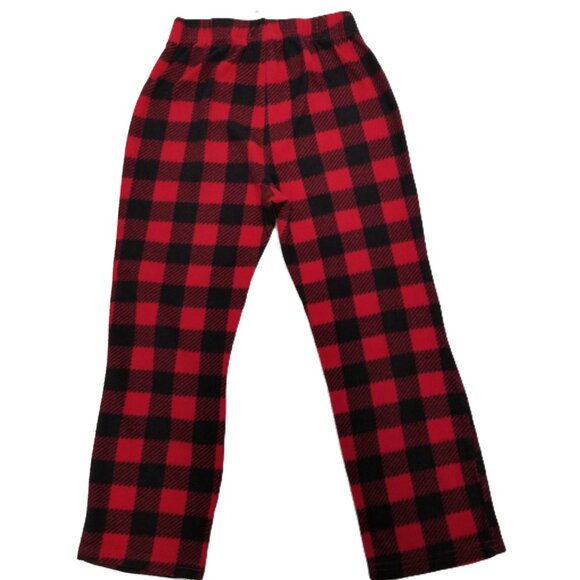 Sleep On It Buffalo Plaid Pajama Pants S 6/7 Red Black Fleece Cozy - Picture 1 of 8